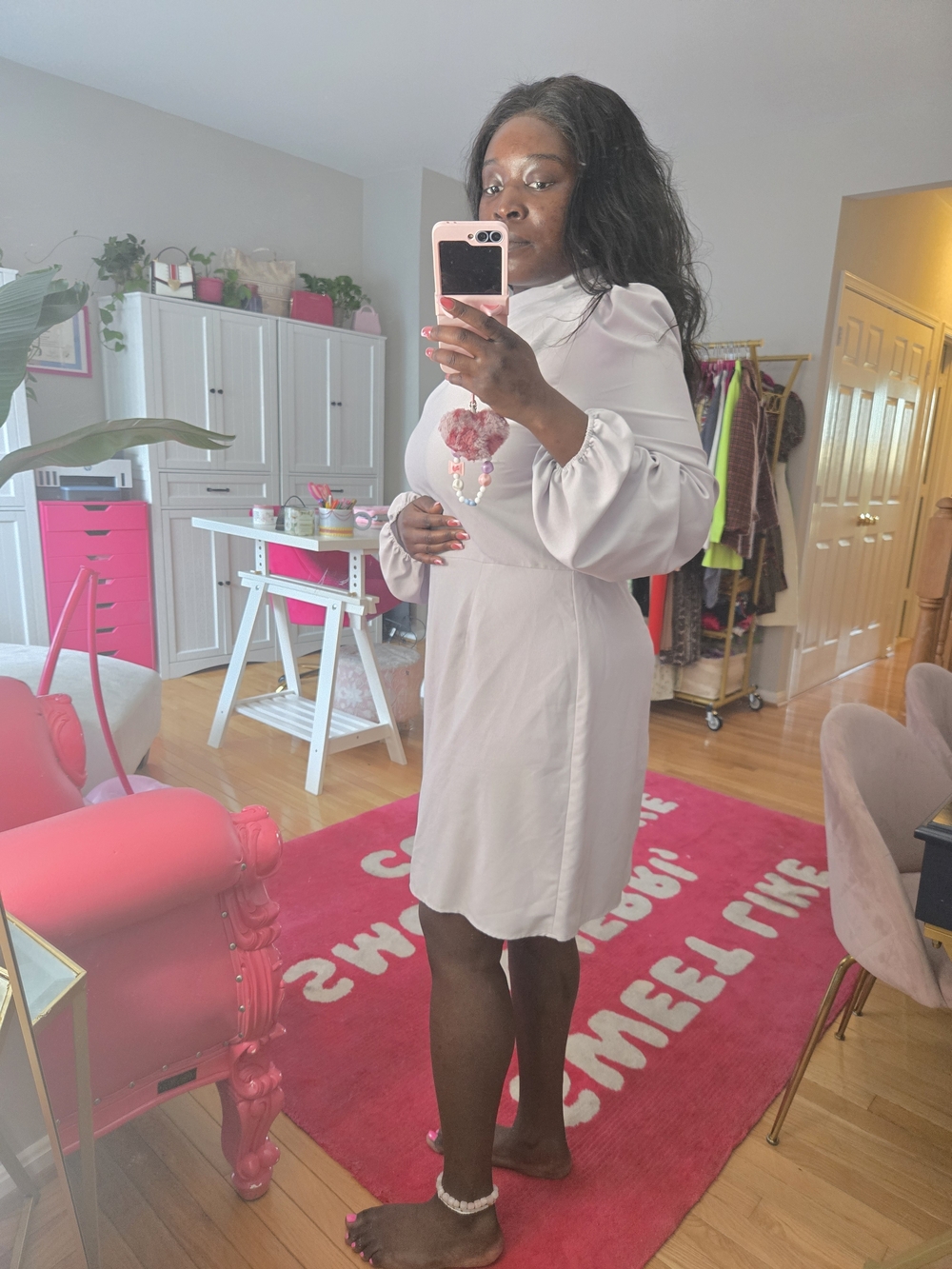 ASOS - Pale Purple Long-Sleeve Mini Shift Dress
